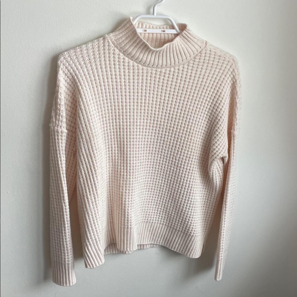 Urban Outfitters BDG Soft Cream with Pink details Turtleneck Sweater